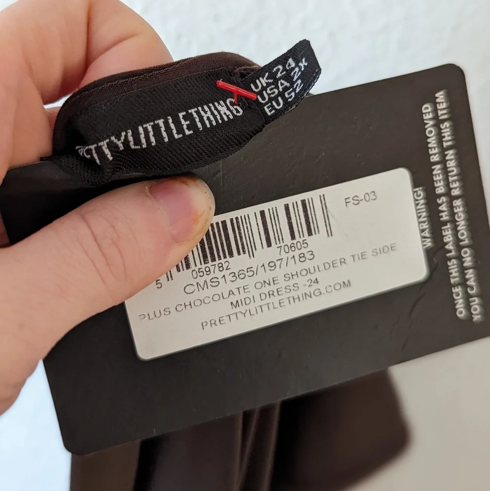 NWT PrettyLittleThing One Shoulder Tie Midi Dress - Picture 8 of 9